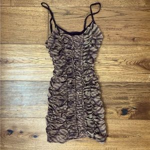 Urban Outfitters animal print ruched dress !